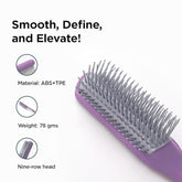 Kuber Industries Hair Brush | Bristles Brush | Hair Brush with Paddle | Brush for Curly wavy Hairs | Suitable For All Hair Types | Hair Brush Styling Hair | Pack of 3 | C19P.. | Purple